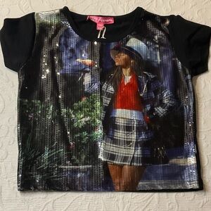 Dolls Kill X Clueless Graphic Tee. XS NWT sequin look.